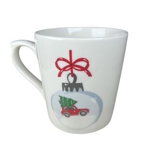 Maud Borup Mug Ornament Car Hauling Christmas Tree Bow 20 oz